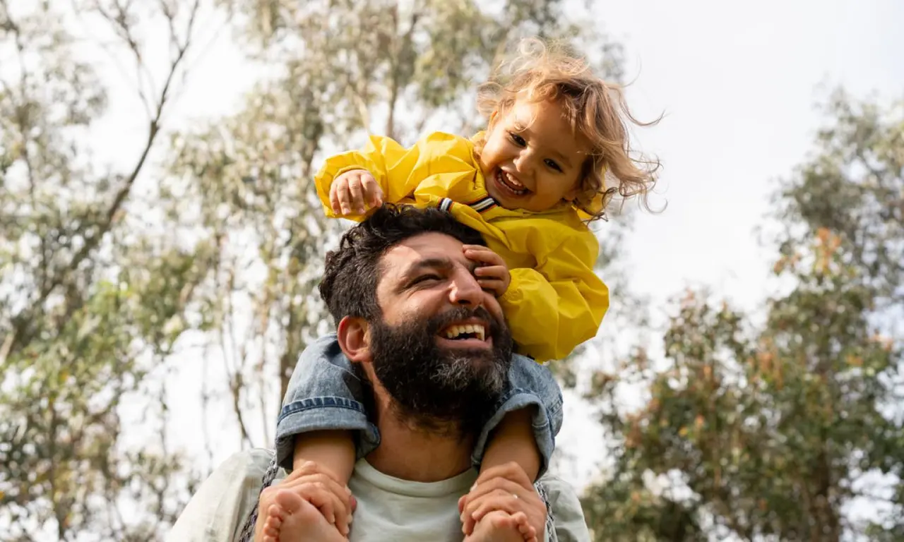 image of child and a father