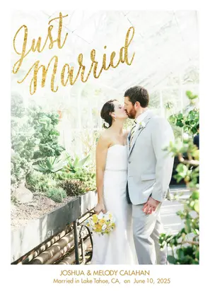 Just Married Gold Overlay