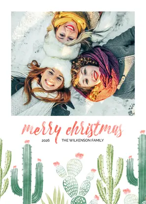 Holiday Cards: Christmas Cactus Flat Card Signature Matte , 5" x 7", Mixbook