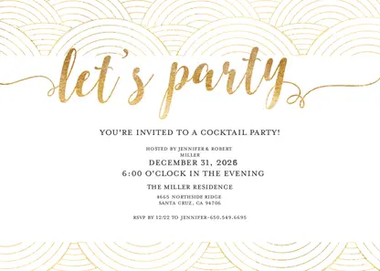 Simple Gold Party Invitation