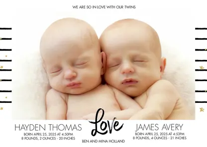 Custom Twin Birth Announcement Sign Twins Birth Stat Sign