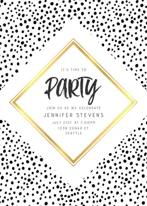 Hand Drawn Dots Party - Graduation Thank You Cards