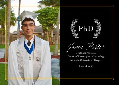 PhD Graduate Flat Card Signature Matte , 7" x 5", Mixbook