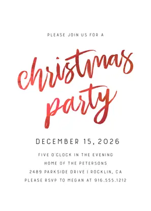 Hand Lettered Christmas Party