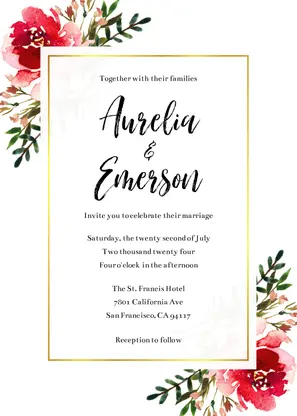 Red Watercolor Floral Wedding Red Watercolor Floral Wedding