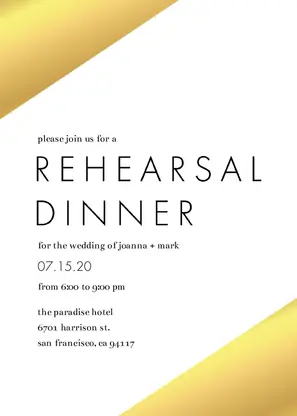 Geometrical Rehearsal Dinner