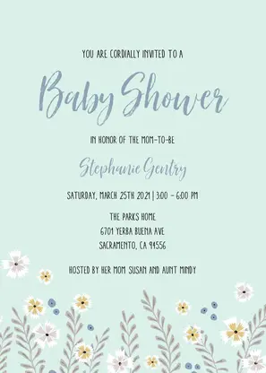 Teal Flowers Baby Shower by Cathy Nordstrom