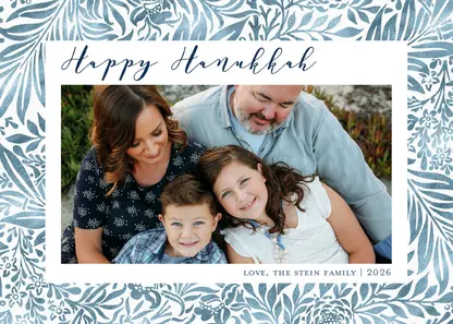 Blue Hanukkah Foliage