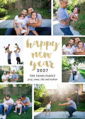 Faux Gold Happy New Year Collage