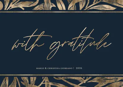 Hand-written Foliage With Gratitude