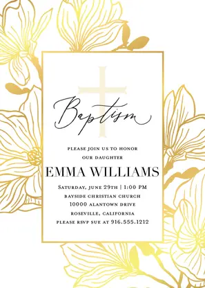 Floral Frame Baptism