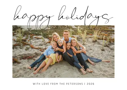 Simple Handwritten Happy Holidays Folded