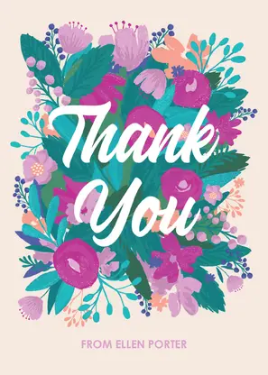 Thank You Script Floral