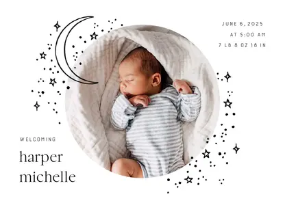 Baby Announcement Decor Set With Stars And Moon Design - Perfect For Newborn Photo Shoots And Birth Reveals - View #9