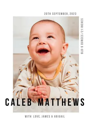 Black and White Minimal Birth Announcement - Girls Birth Announcements