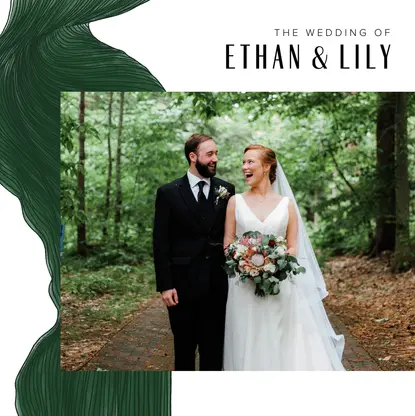 Abstract Green Painted Wedding