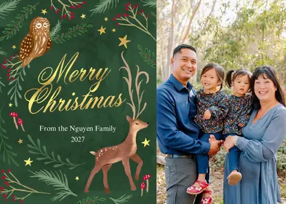 Woodland Christmas Holiday Card by Martha Stewart
