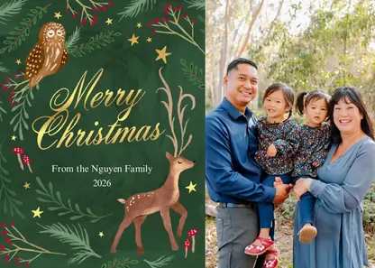 Woodland Christmas Holiday Card by Martha Stewart