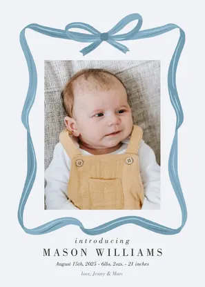 Whimsical Bow Baby Announcement Whimsical Bow Baby Announcement