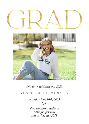 Minimalist Gilded Grad