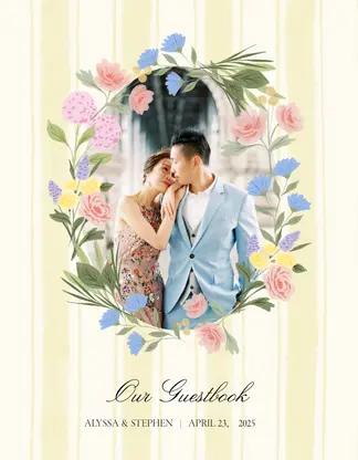 Garden Party Wedding Guest Book