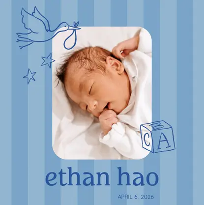 Blue Modern Baby Book