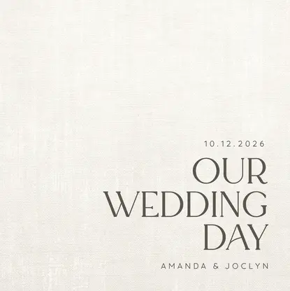 Faux Linen Wedding Coffee Table Book