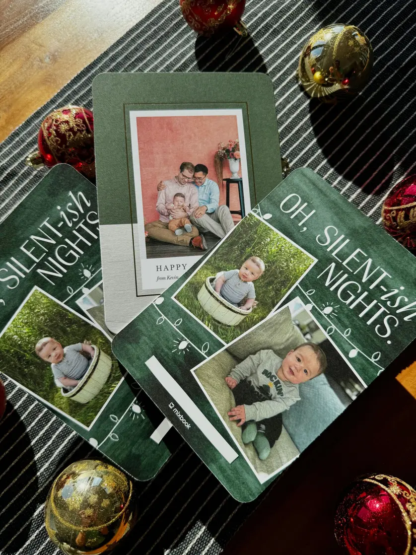 a stack of holiday cards