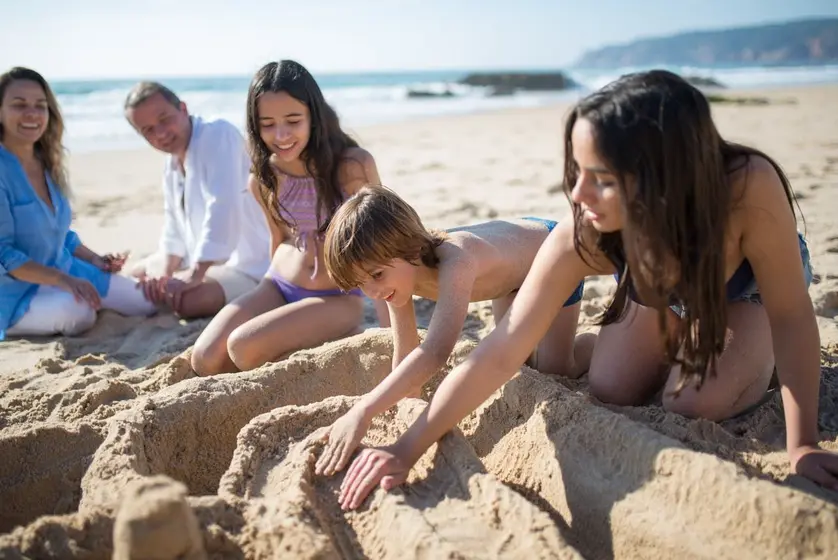 family summer outdoor play