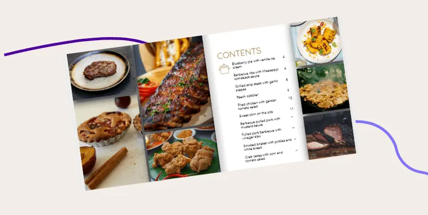 table of contents recipe book